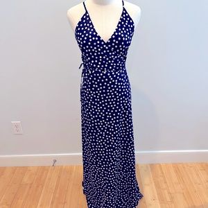Heartloom polka dot wrap maxi dress